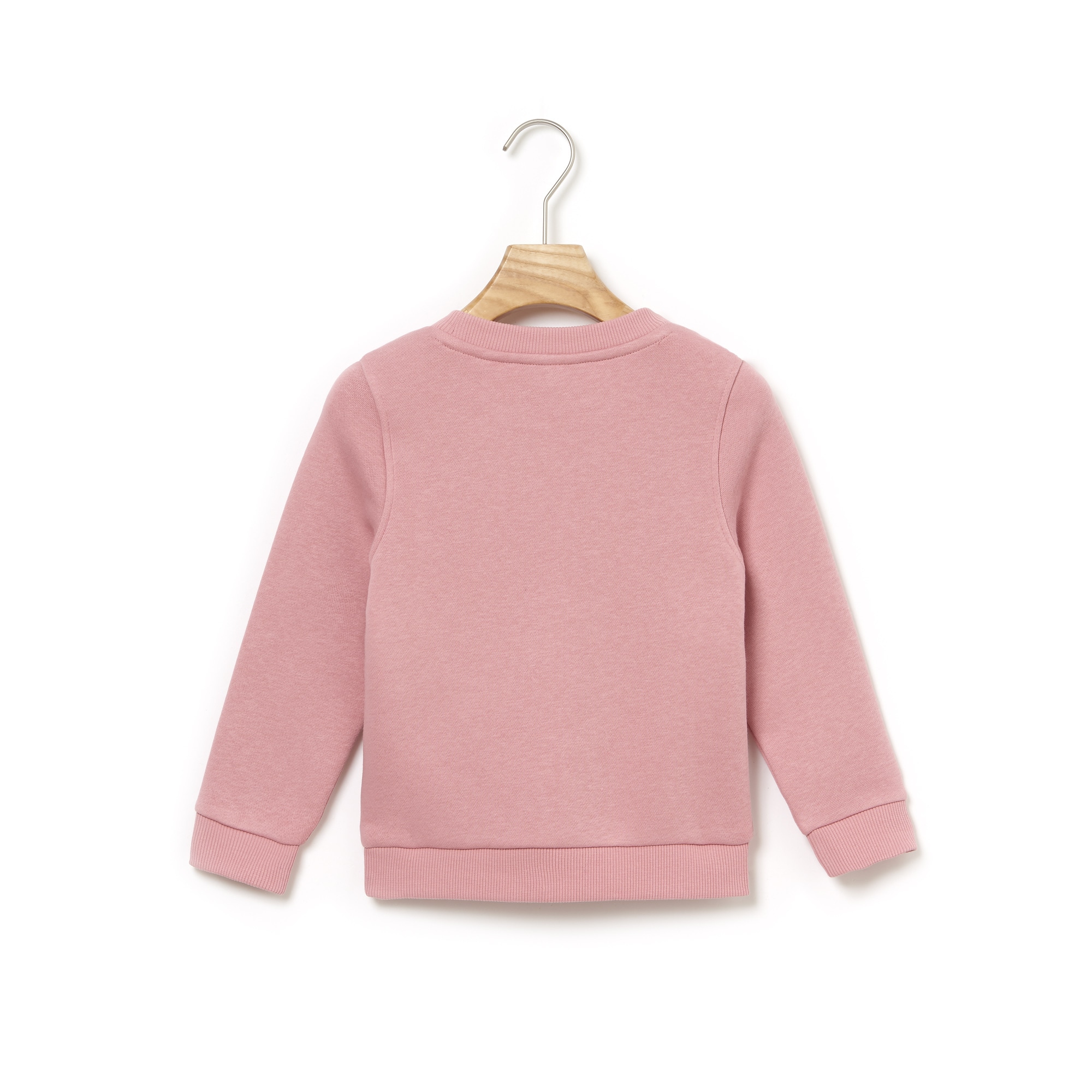 Girls' Crew Neck Colored Lacoste Embroidery Fleece Sweatshirt