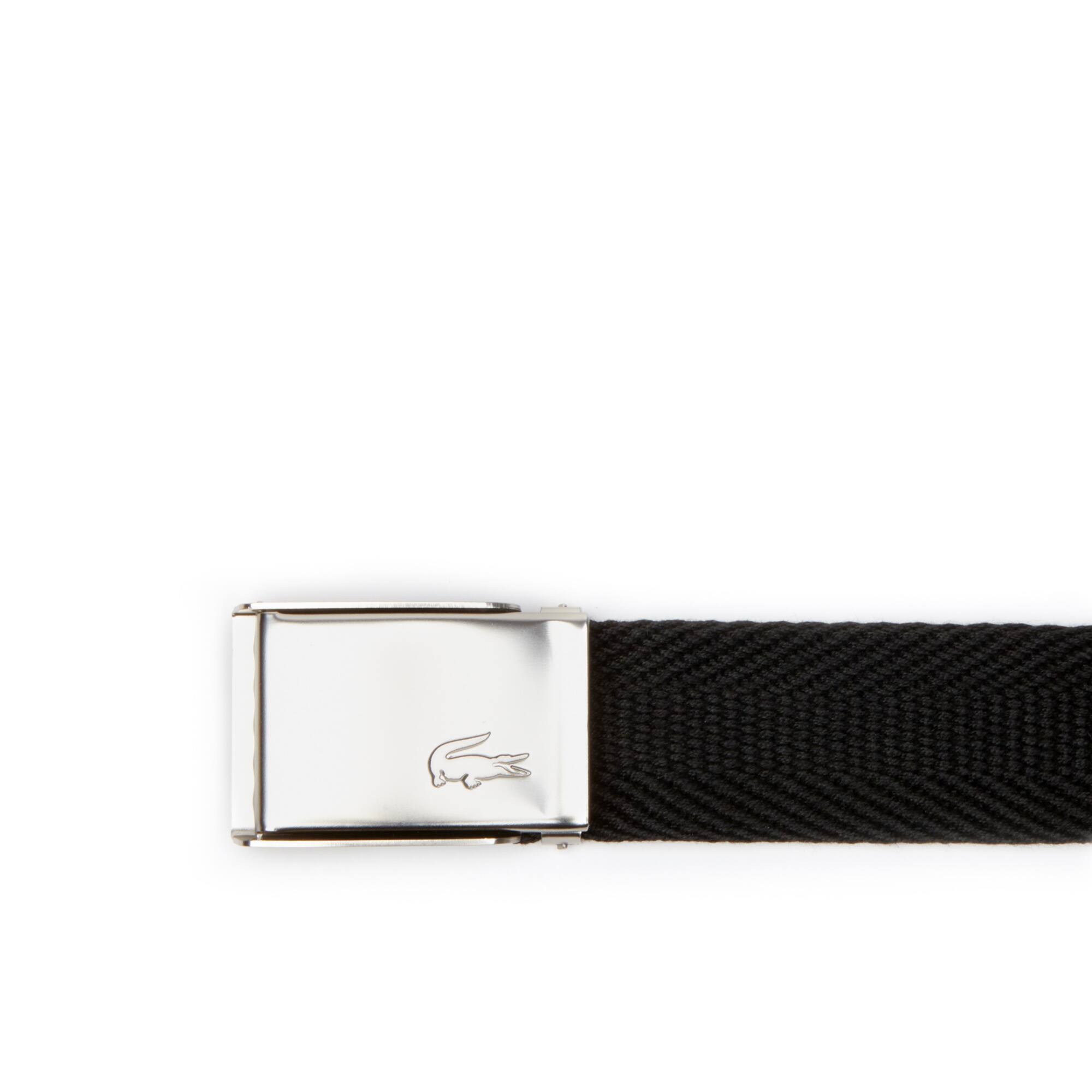 Men's Made in France Edition Engraved Buckle Woven Belt Gift Set