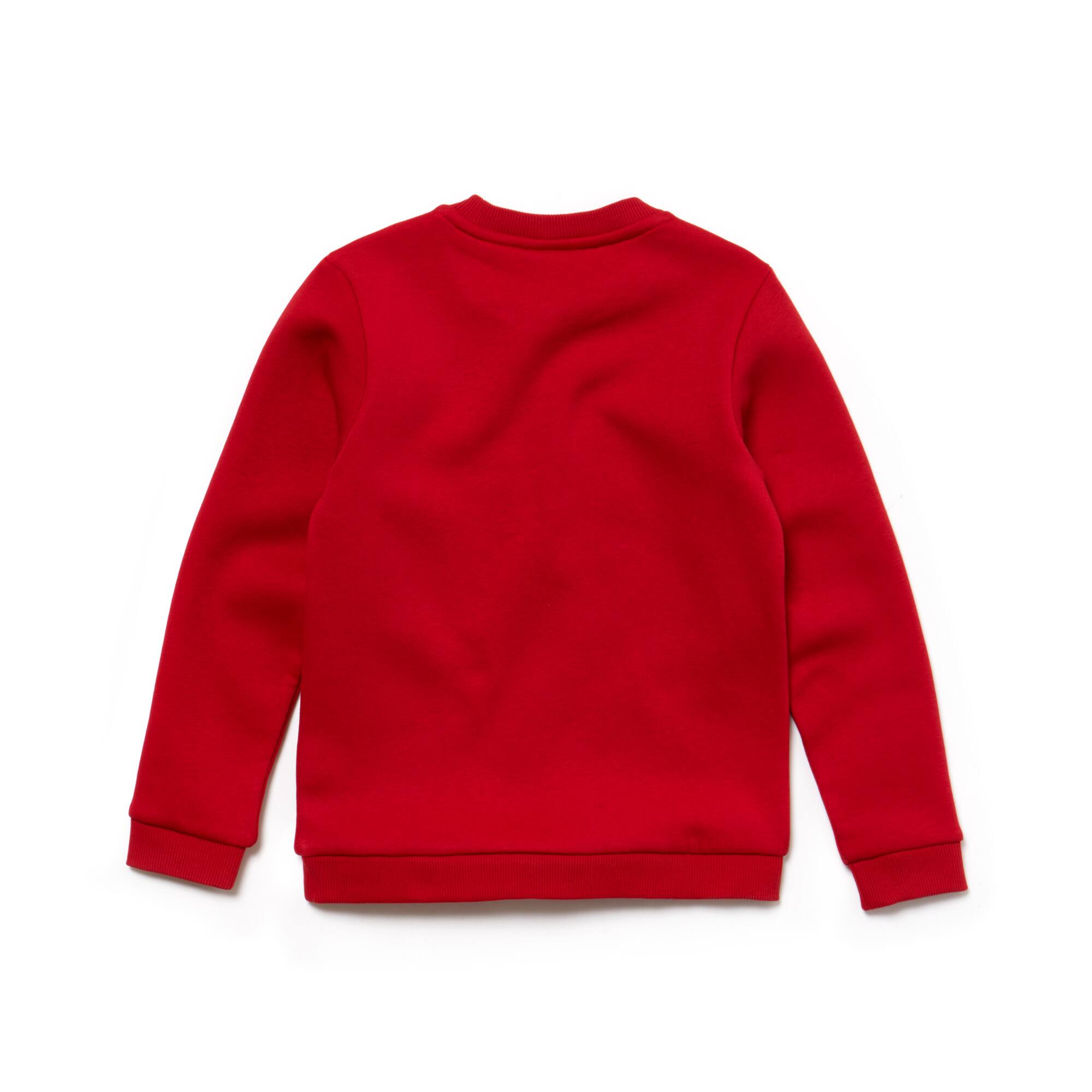 Boys' Crew Neck Colorblock Lettering Fleece Sweatshirt