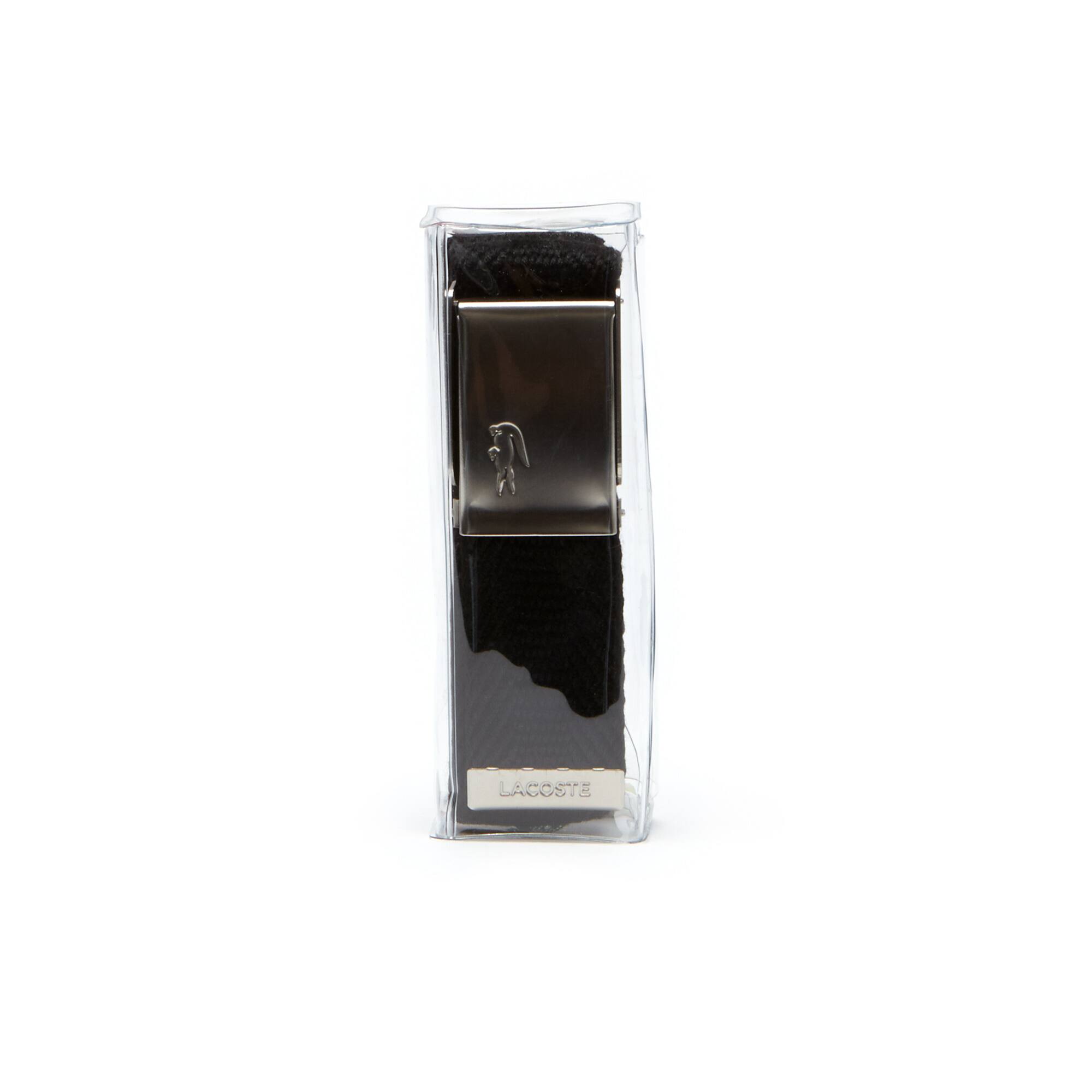 Men's Made in France Edition Engraved Buckle Woven Belt Gift Set