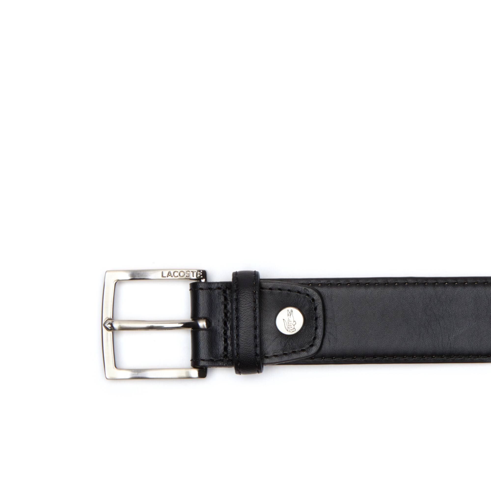 Men's Lacoste Engraved Tongue Buckle Leather Belt