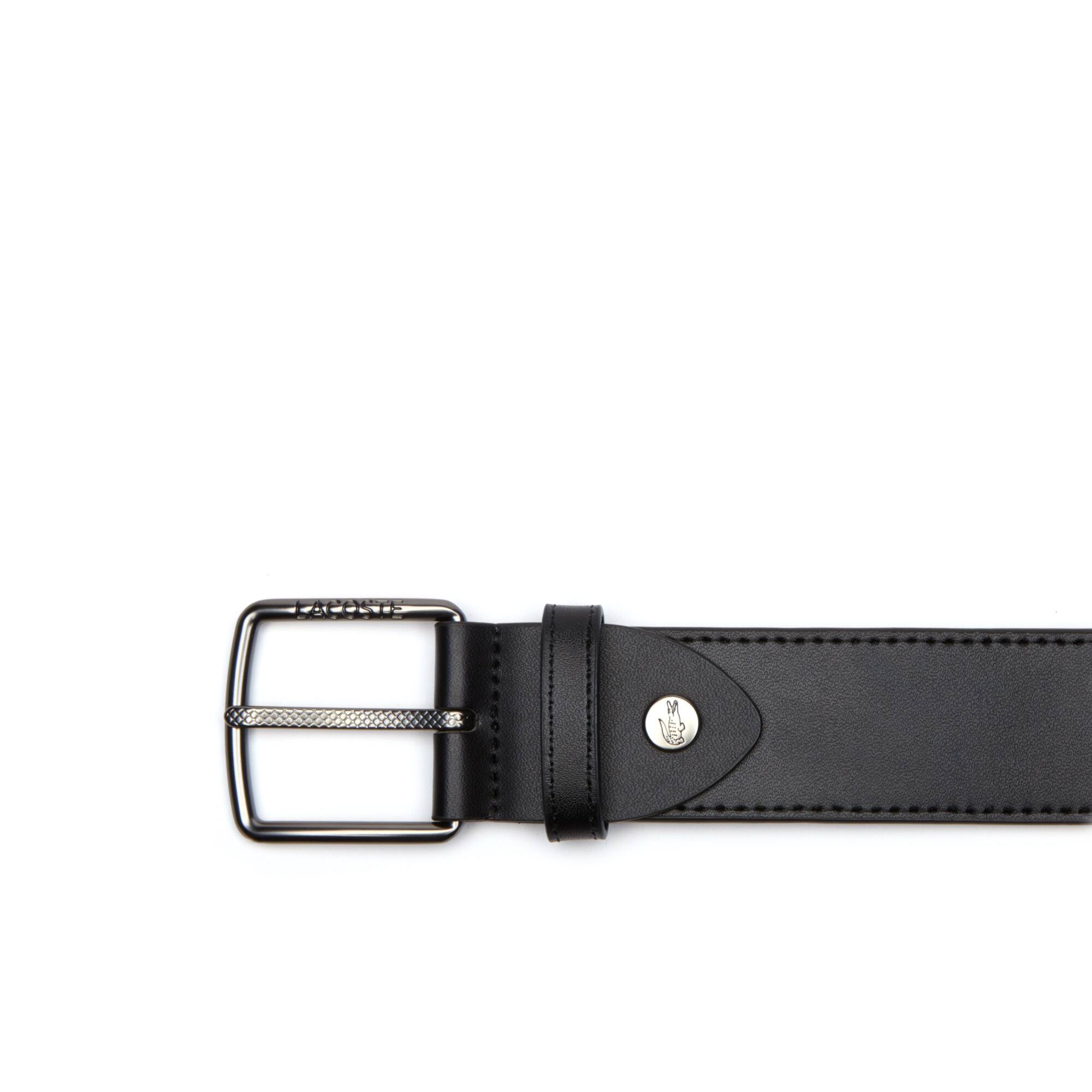 Men's Lacoste Engraved Tongue Buckle Leather Belt