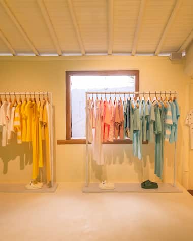 Clothes at Lacoste's Pop-up store in Trancoso, Brazil.