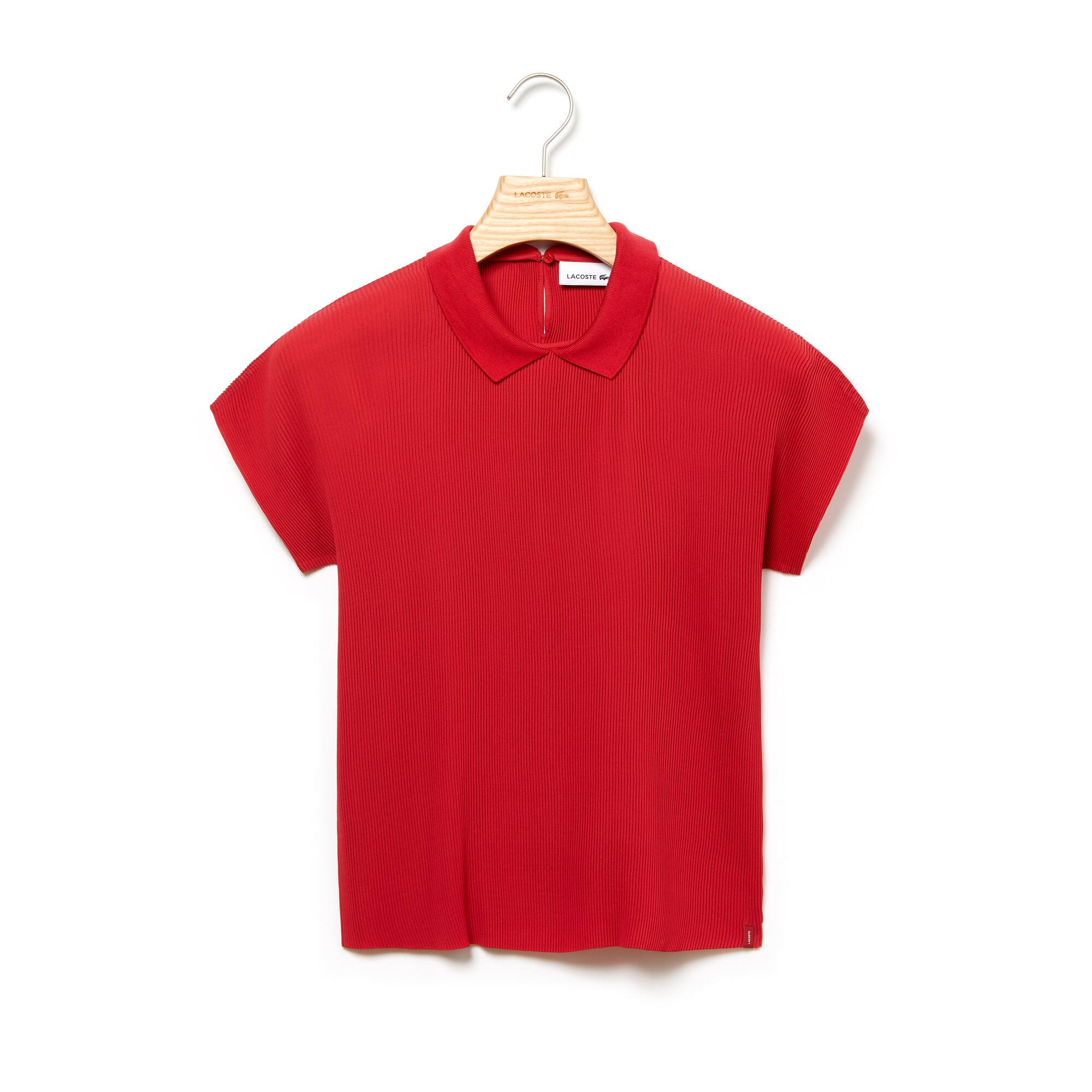 Women's Polo Collar Crepe Top
