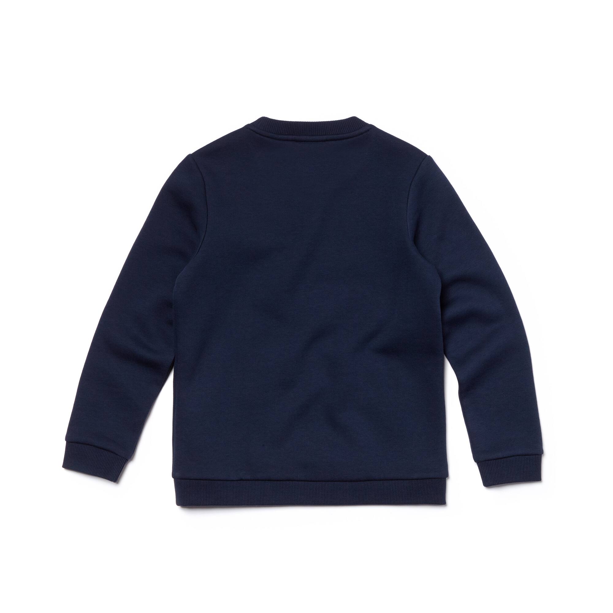 Boys' Crew Neck Colorblock Lettering Fleece Sweatshirt
