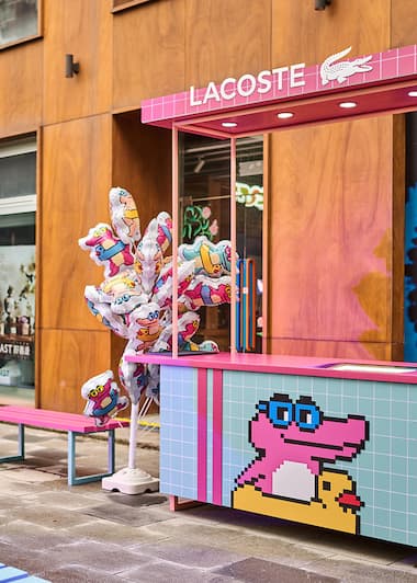 Animation at the Lacoste pop-up store in Shanghai "Summer Attitude".