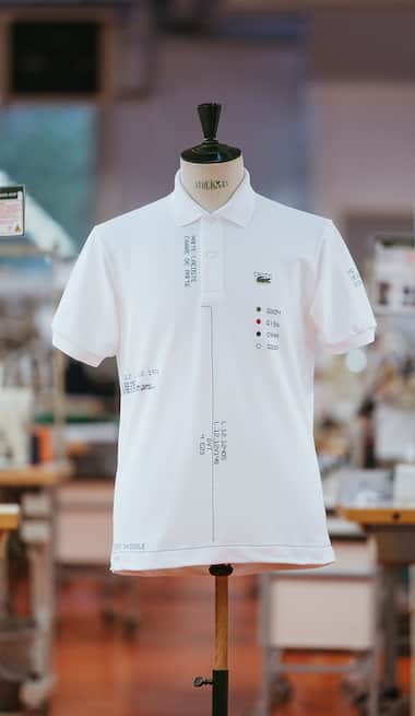 Lacoste 90th anniversary collectors' polo shirt special embroidery
