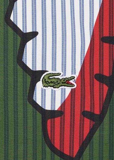 Blue striped Lacoste shirt x Comme des Garçons Shirt shirt