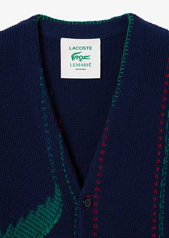 "Hokusai" cardigan, Lacoste x Lemarié collection