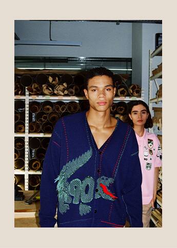 "Hokusai" cardigan, Lacoste x Lemarié collection