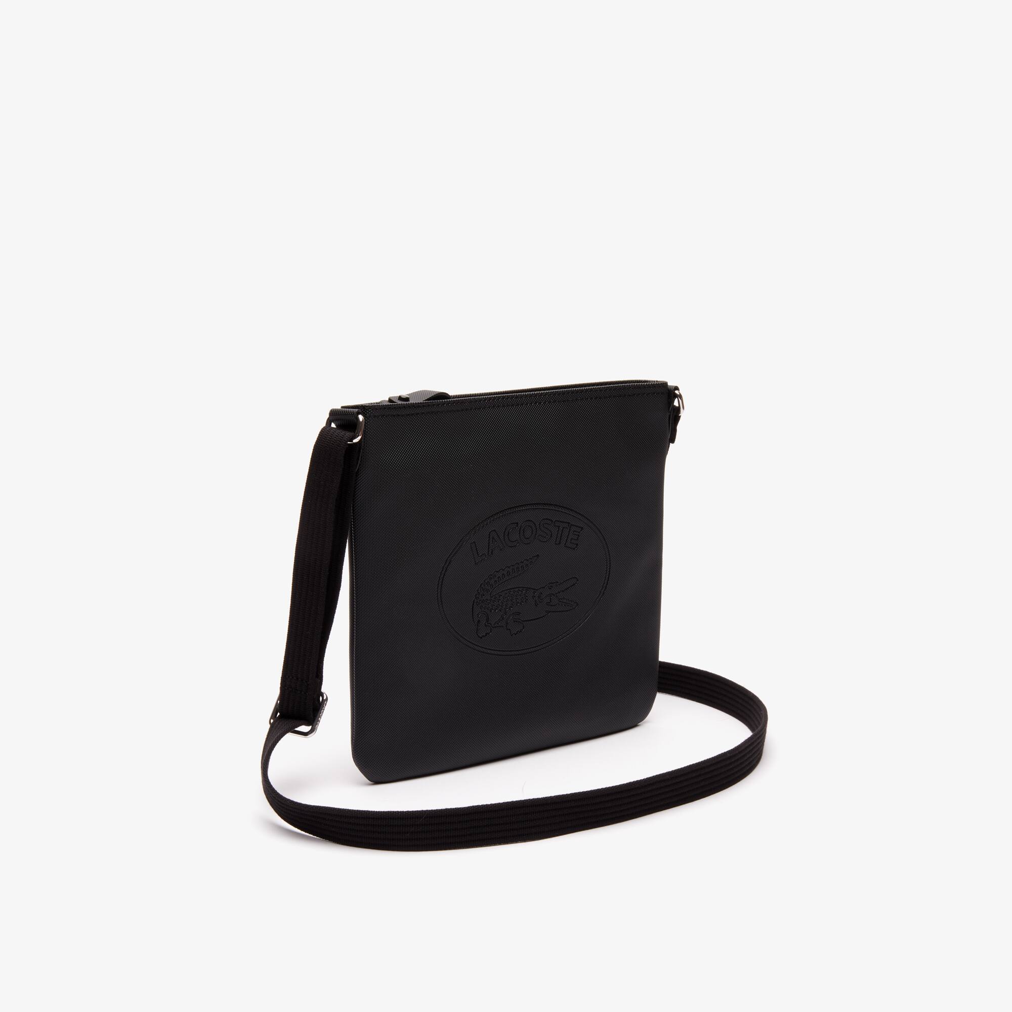 Flache Damen-Umhängetasche CLASSIC aus beschichtetem Piqué-Canvas