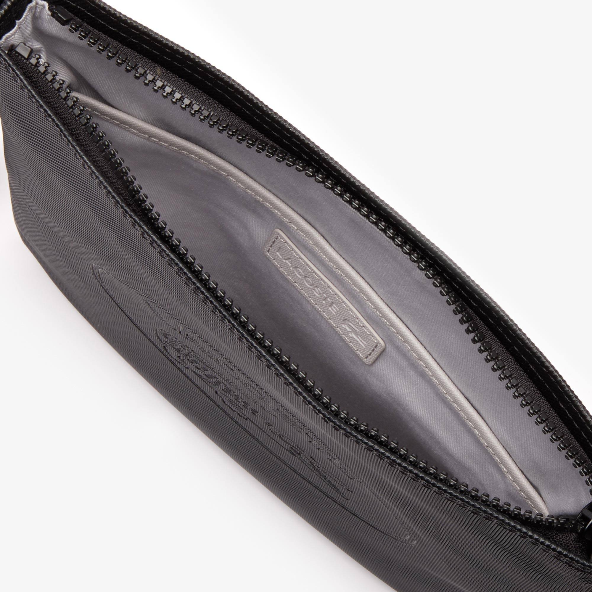 Flache Damen-Umhängetasche CLASSIC aus beschichtetem Piqué-Canvas
