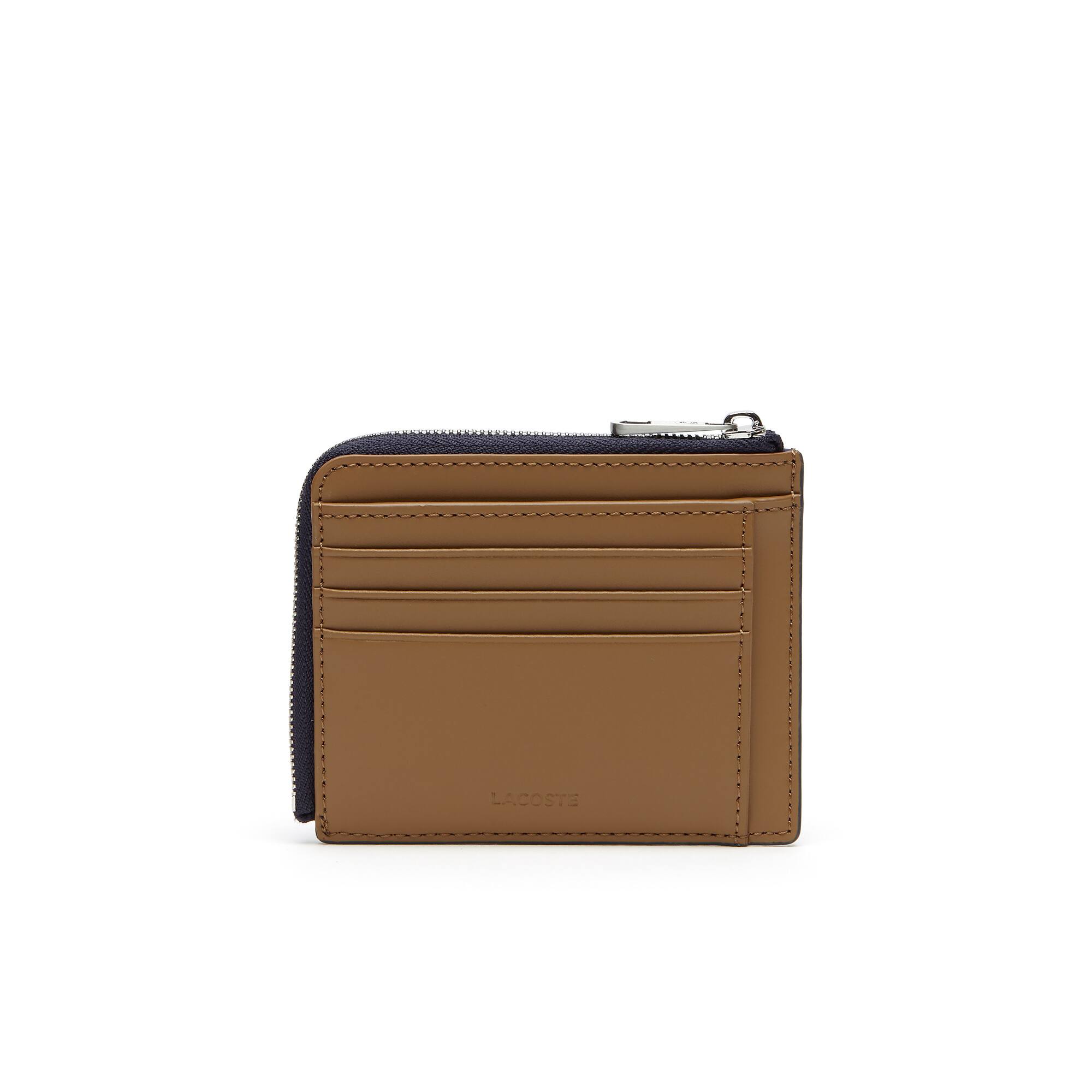 Men's Chantaco Zippered Matte Piqué Leather Card Holder