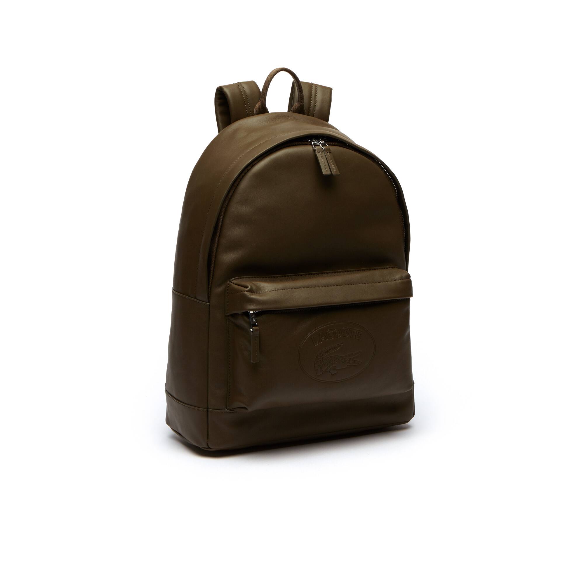 Men's L.12.12 Casual Embossed Lettering Leather Backpack