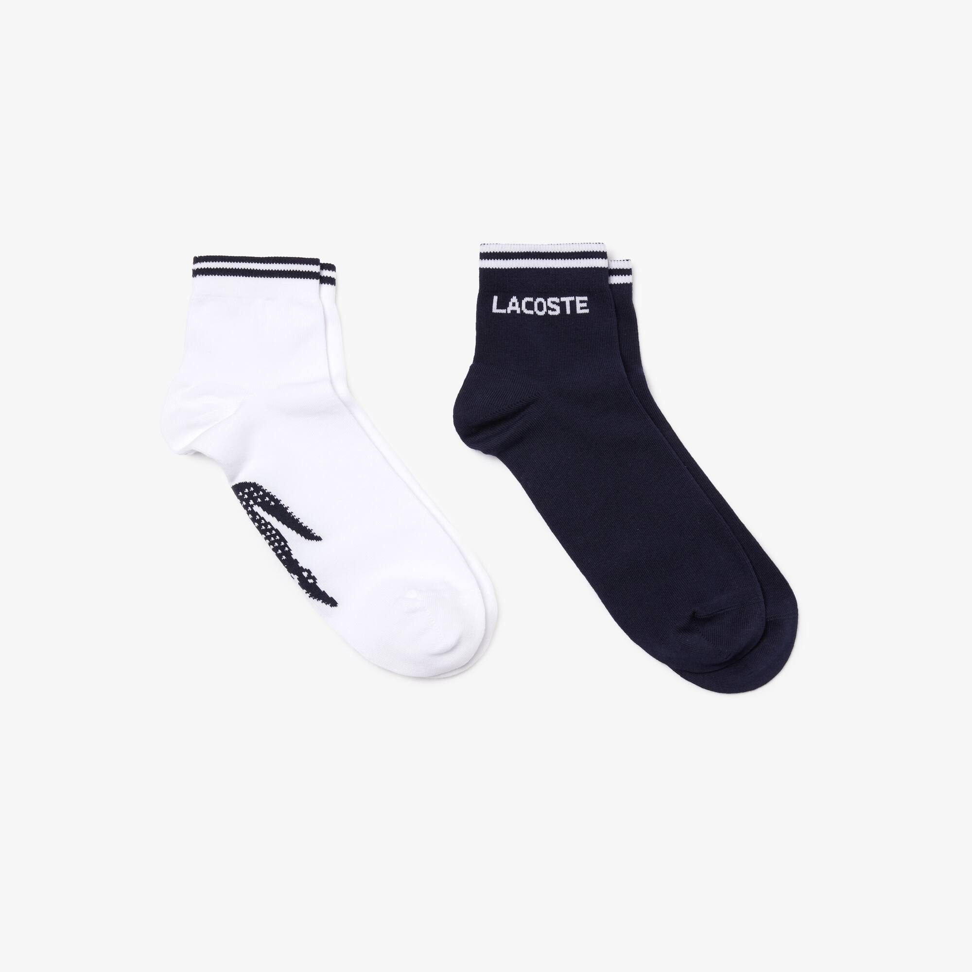 Lote de 2 pares de meias Tennis Lacoste SPORT em jersey jacquard