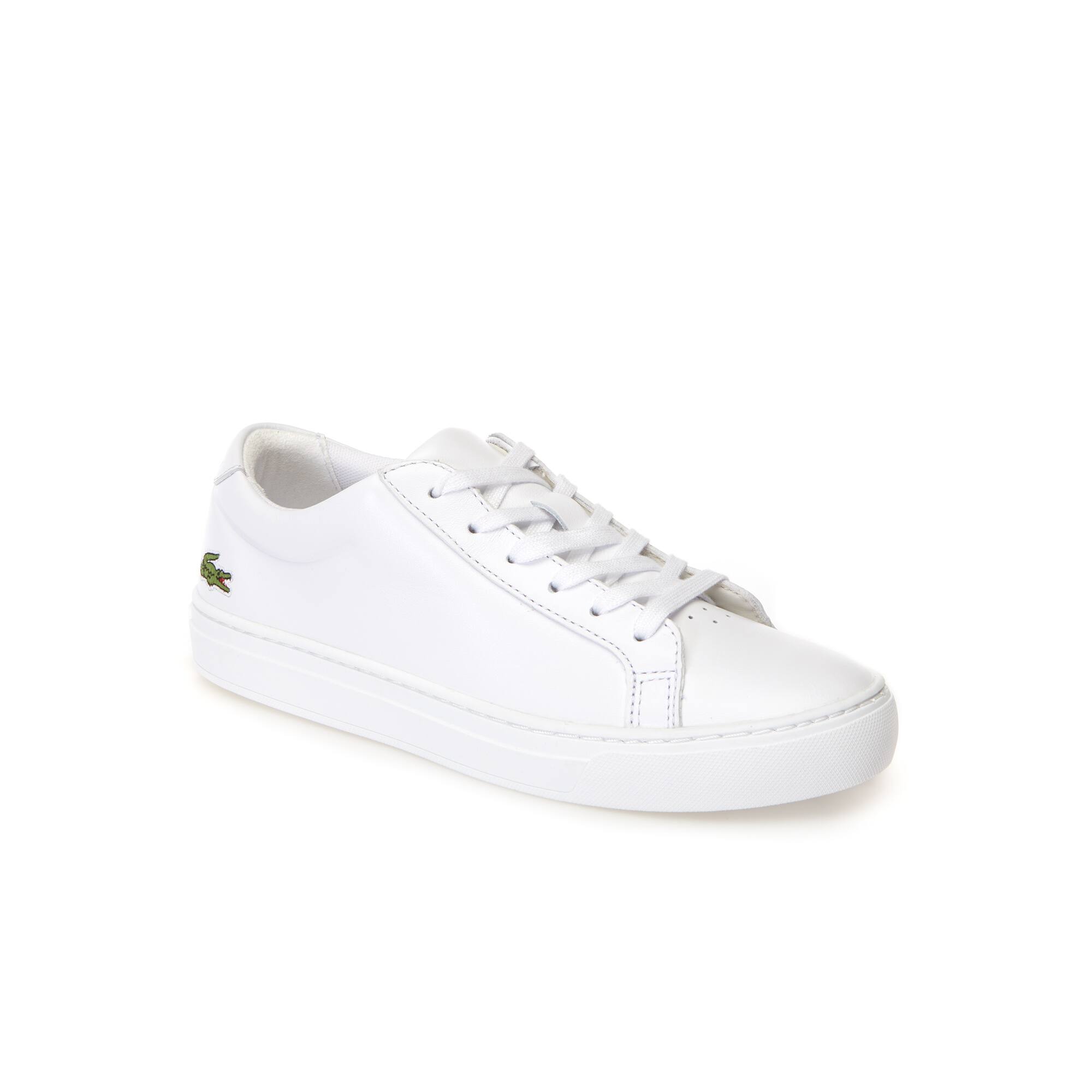 Damen-Sneakers L.12.12 aus glänzendem einfarbigem Leder Damen-Sneakers L.12.12 aus glänzendem einfarbigem Leder