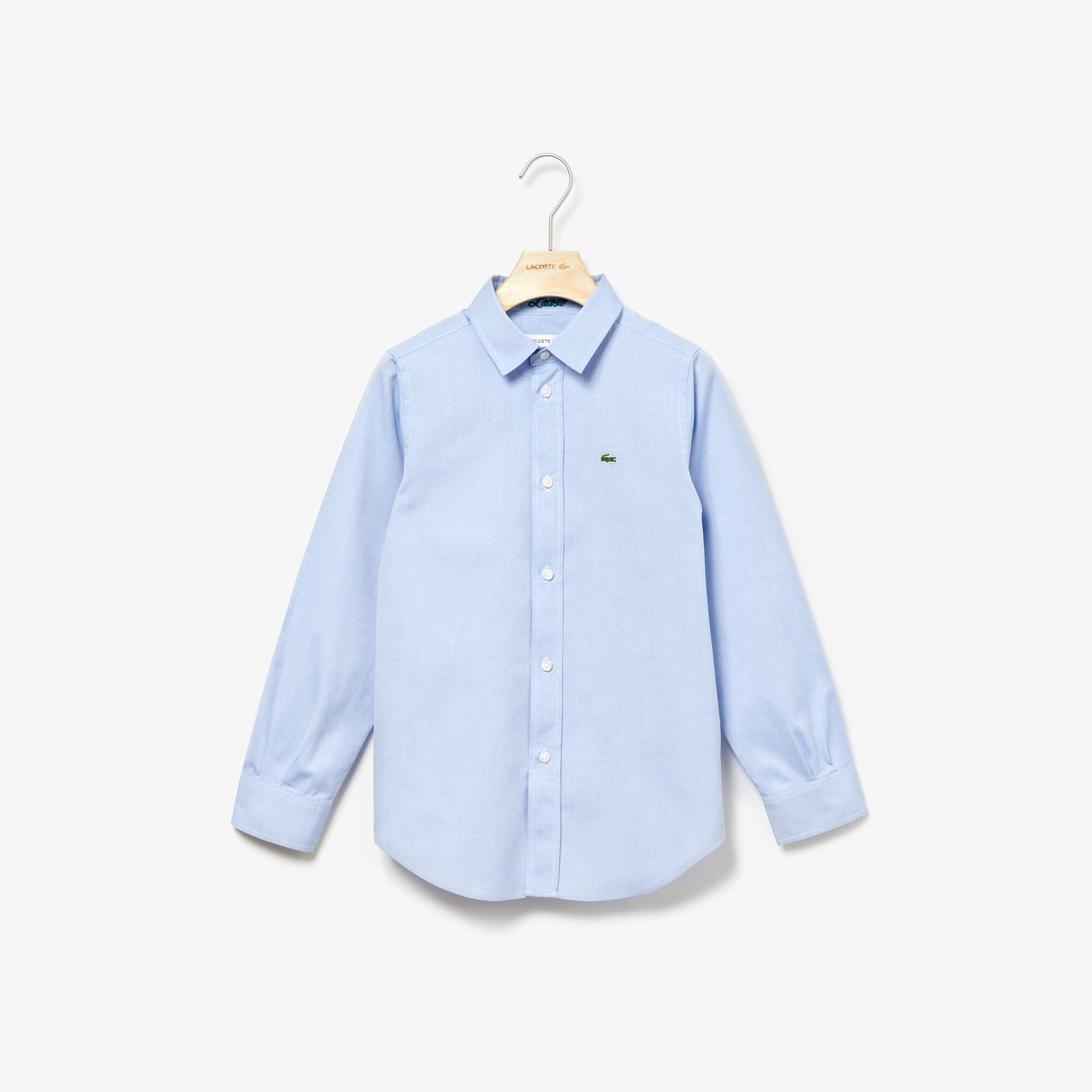 Kids' shirt in Oxford cotton knit Kids' shirt in Oxford cotton knit