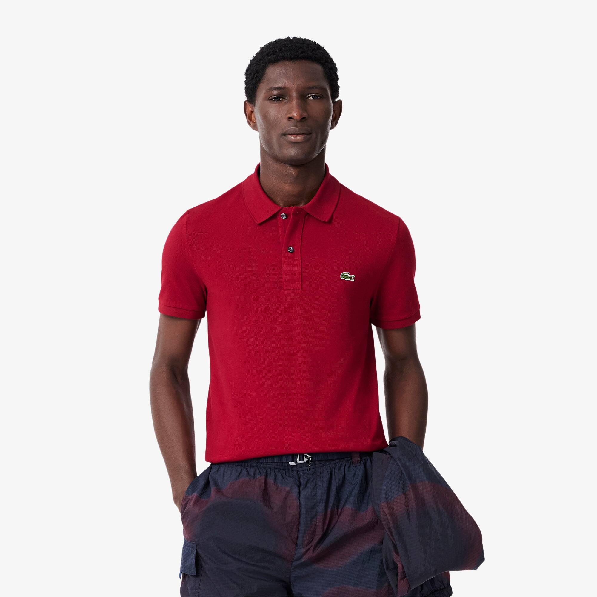 Polo Lacoste di taglio attillato in petit piqué Polo Lacoste di taglio attillato in petit piqué
