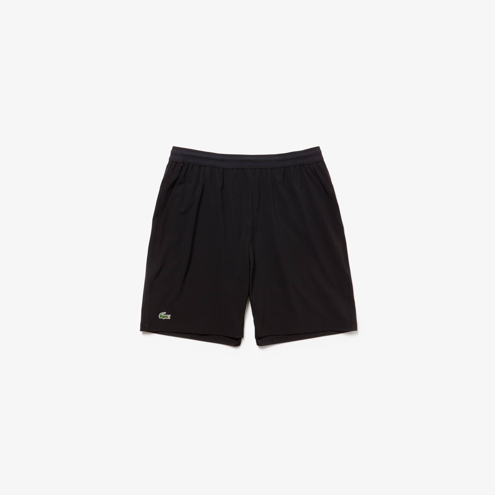 black lacoste shorts