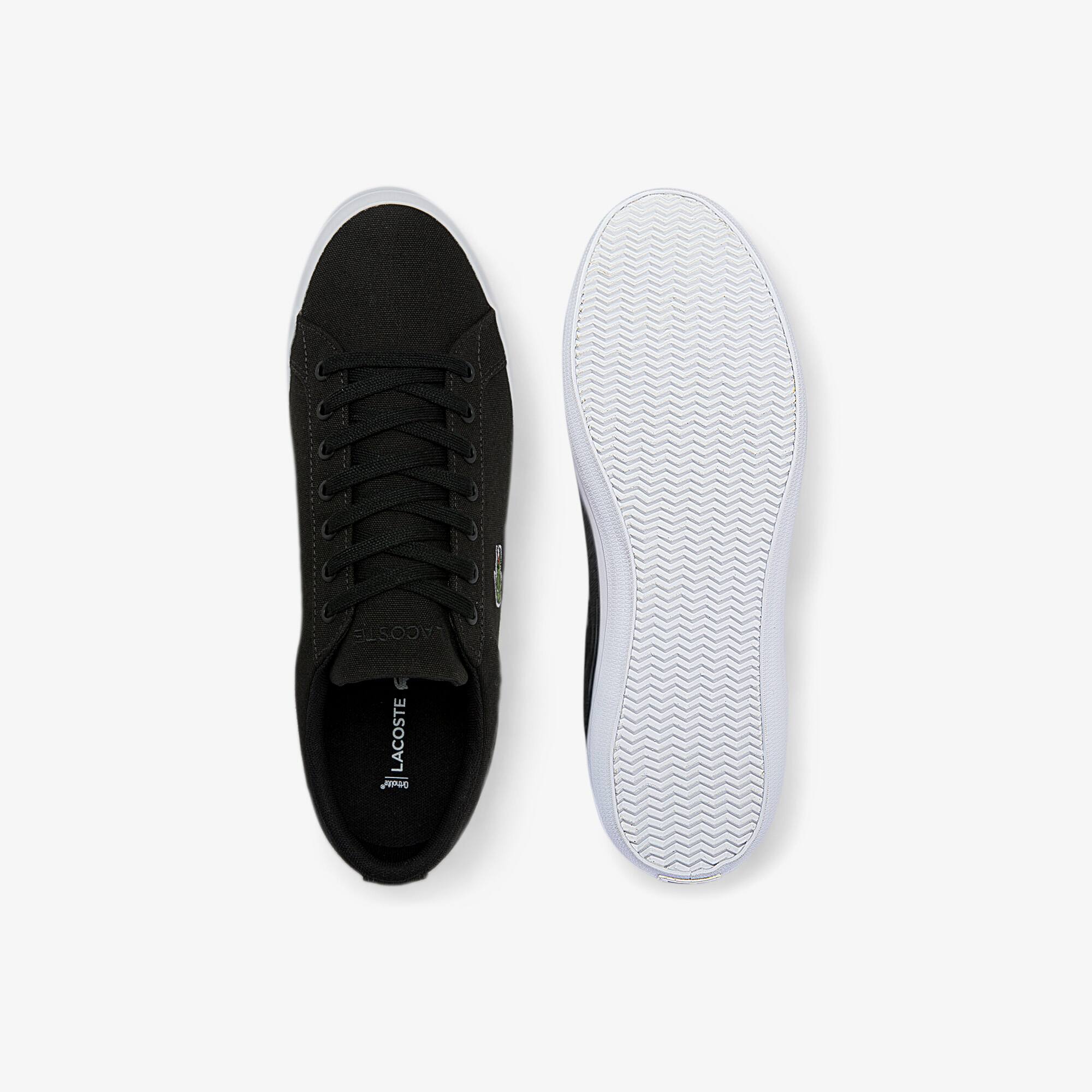 lacoste lerond canvas trainers