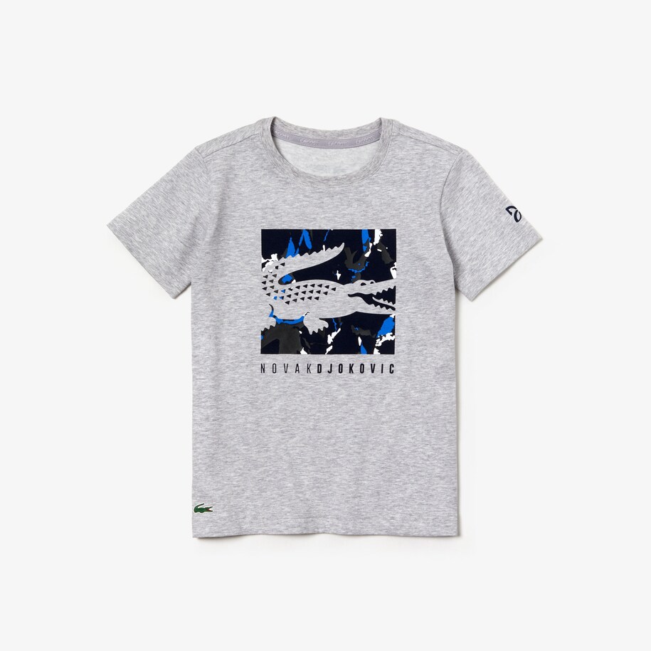 Boys Lacoste Sport X Novak Djokovic Camouflage Croc Logo T Shirt Lacoste