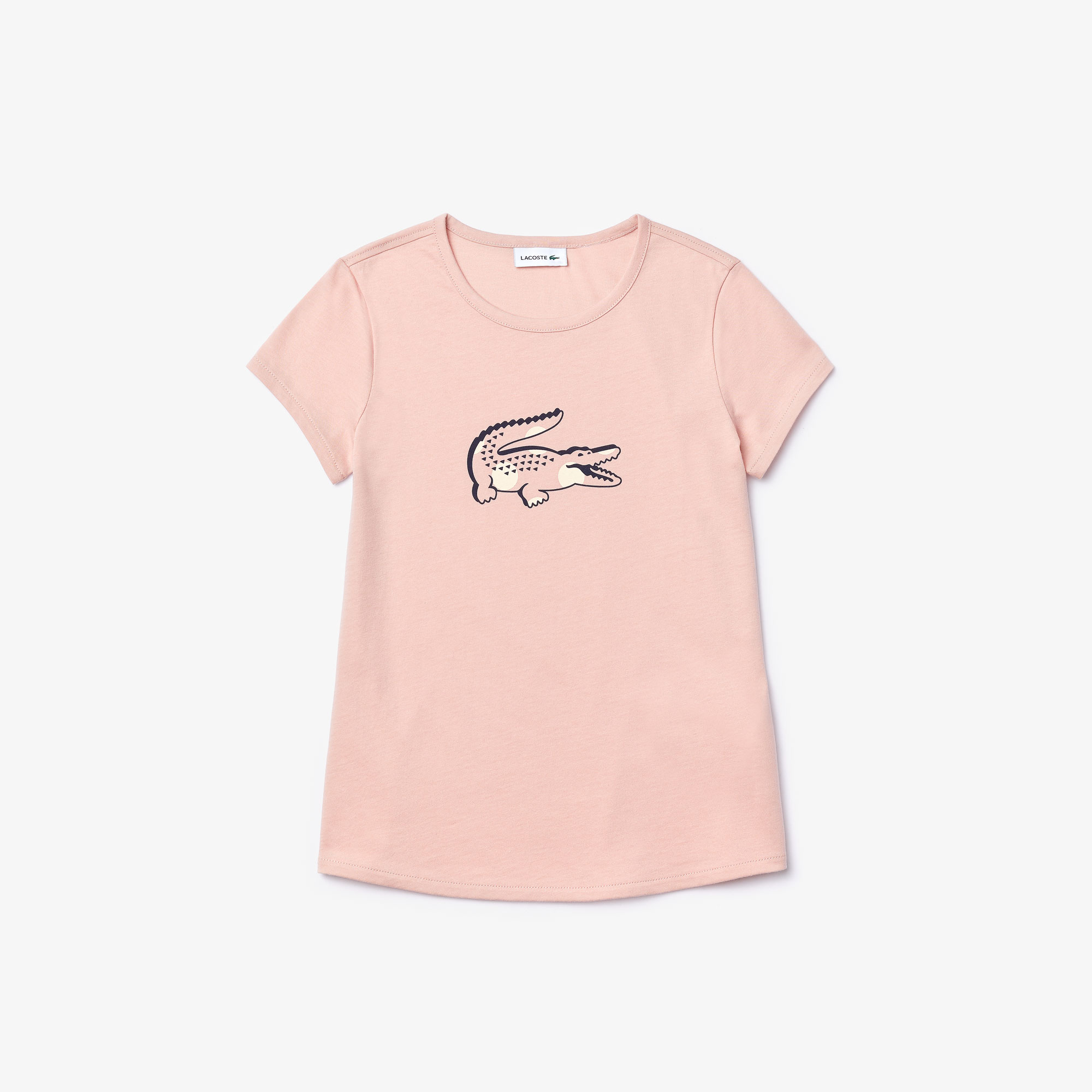 Girl’s Printed Cotton Crew Neck Tshirt LACOSTE