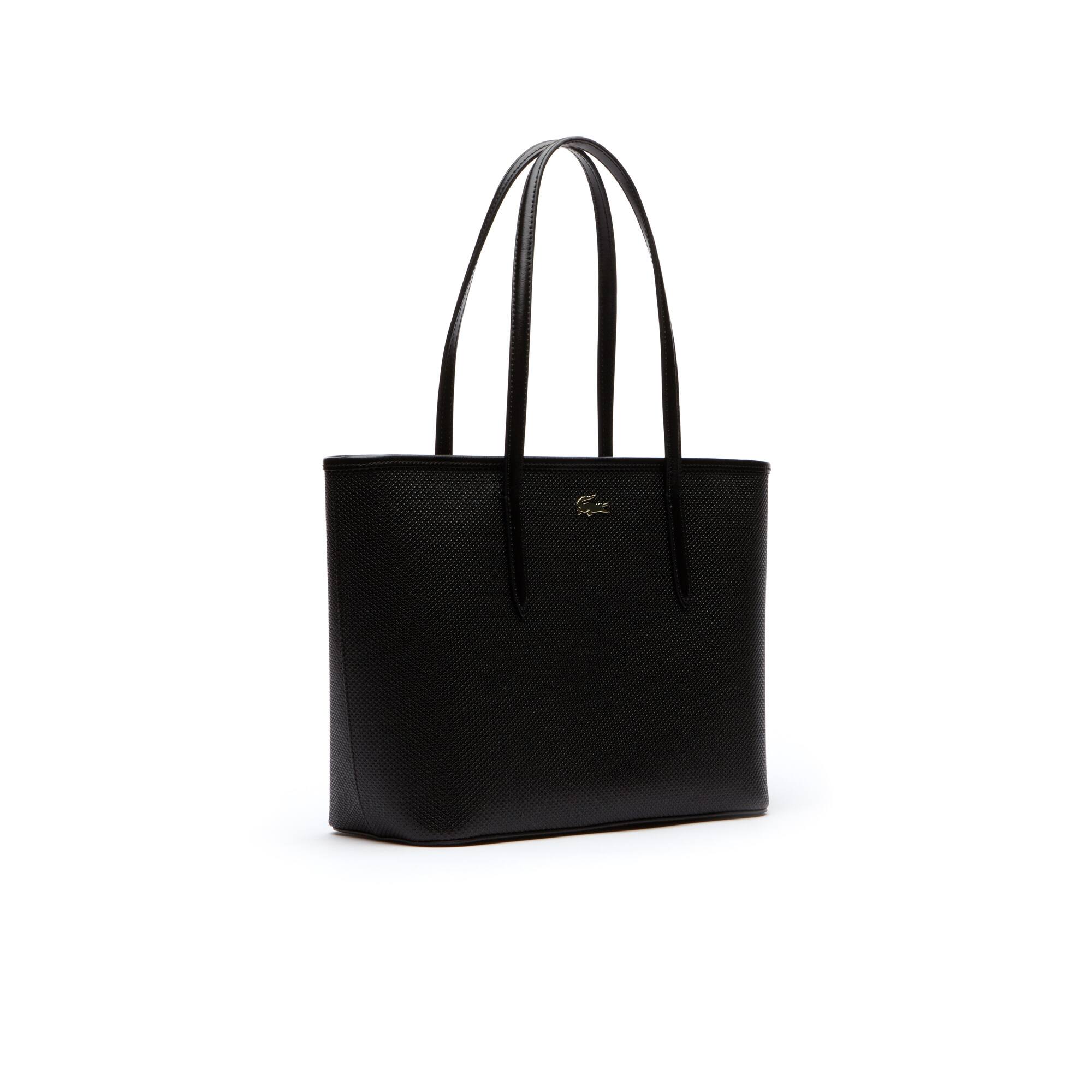 Women S Chantaco Zippered Piqué Leather Tote Bag Lacoste Women S Chantaco Zippered Piqué Leather Tote Bag