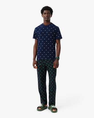 Pyjama-Oberteil mit Krokodil-Print
