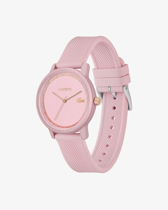 LACOSTE 12.12 GO Dreizeigeruhr aus zartrosafarbenem Silikon