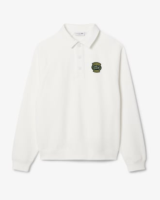 Loose Fit-Sweatshirt aus Fleece mit Polokragen