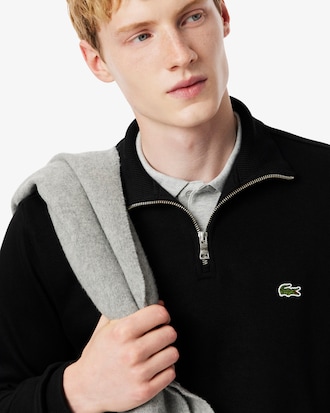 Sweatshirt aus Interlock mit hohem Kragen und Reißverschluss
