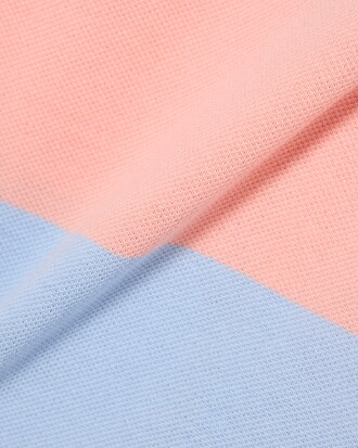 Gestreiftes, &auml;rmelloses Polokleid aus Petit Piqu&eacute;