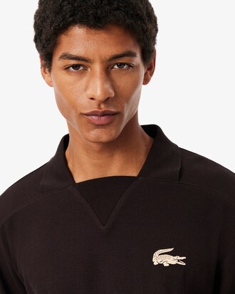 Loungewear-T-Shirt aus Baumwolle mit Waffelstruktur