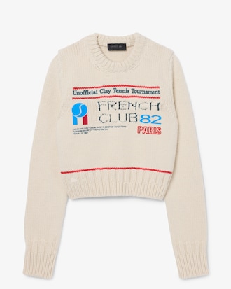 Runway grafischer Wolljersey-Pullover