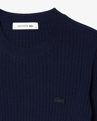 Pullover aus Merinowolle mit 3D-Rippstrick