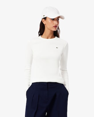 Slim Fit-T-Shirt aus gerippter Baumwolle