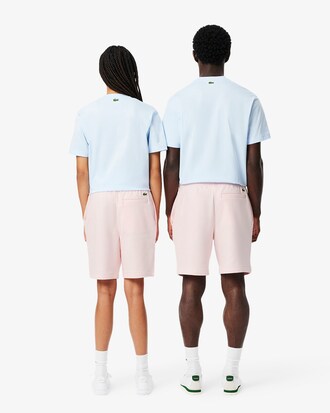 Shorts aus Baumwollfleece mit Druck