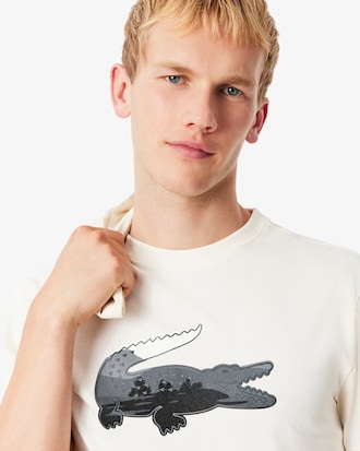 Sport-T-Shirt mit Krokodil und Landschaft sowie Ultra-Dry-Technologie