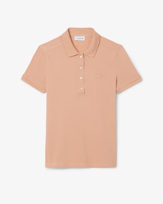 Slim Fit Damen LACOSTE Poloshirt aus Stretch-Baumwoll-Piqué