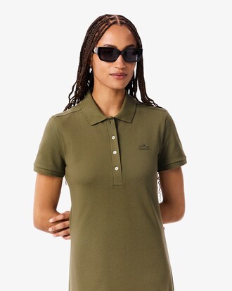 Slim Fit-Polokleid aus dehnbarem Mini Piqu&eacute;