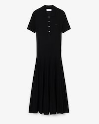 Faltenkleid aus Kaschmir-Mischgewebe mit Polokragen
