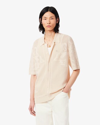 Hemd aus Jacquard mit Strickmotiven und kurzen &Auml;rmeln