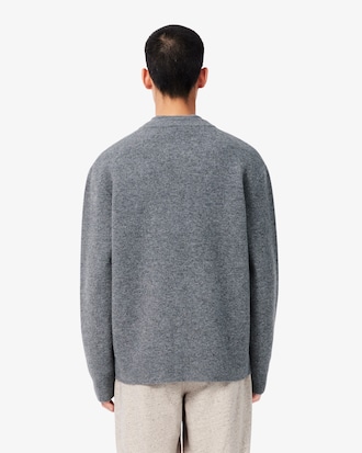 Cardigan aus Wollfilz mit Rundhalsausschnitt