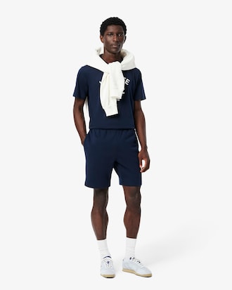 Shorts aus Baumwollfleece mit Druck