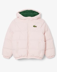 Puffer-Jacke mit Kapuze und gesticktem Krokodil