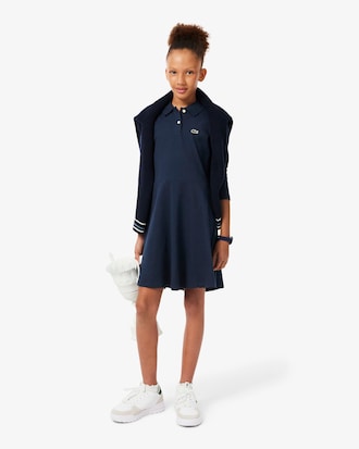Kleid aus Stretch-Piqu&eacute; mit langen &Auml;rmeln