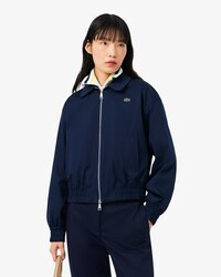 Jacke aus Stretch-Gabardine mit Doppelkragen