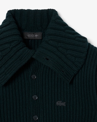 Pullover Runway aus Wolle mit Zopfmuster und Kragen