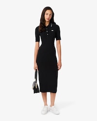 Slim Fit-Polokleid mit Strass-Krokodil