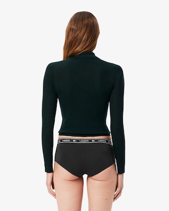 Stretch-Shorty aus Baumwolle mit Logo